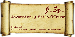 Javorniczky Szilvánusz névjegykártya